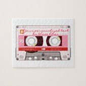 Cassette band - rood - legpuzzel (Horizontaal)