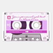 Cassette band - roze - rechthoekige sticker (Voorkant)