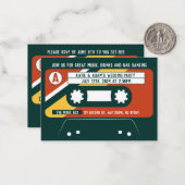 CASSETTE BRUILOFT UITNODIGING RSVP KAART (Voorkant / Achterkant in situ)