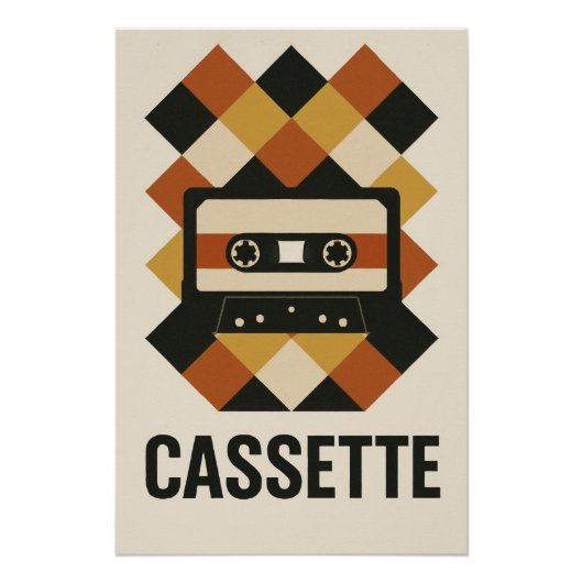 CASSETTE - Een grafische explosie van nostalgie Perfect Poster (Voorkant)