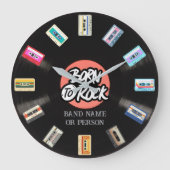 Cassette en grammofoonplaat grote klok (Voorkant)