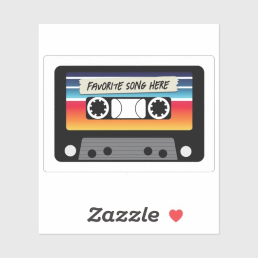 cassette, geëigend gesneden vinylSticker Sticker (Vel)