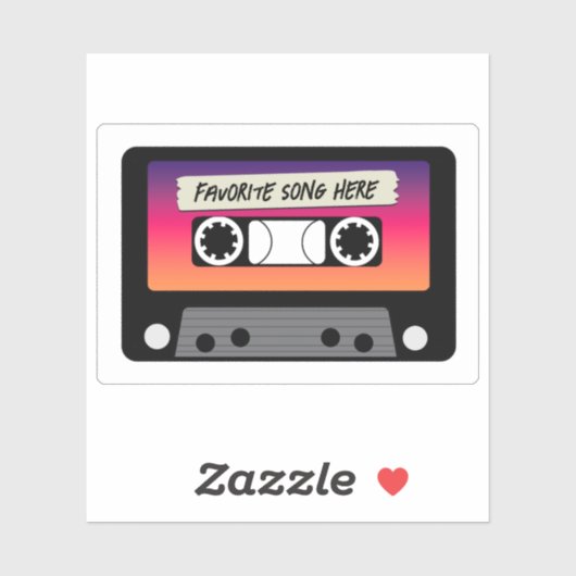 cassette, geëigend gesneden vinylSticker Sticker (Vel)