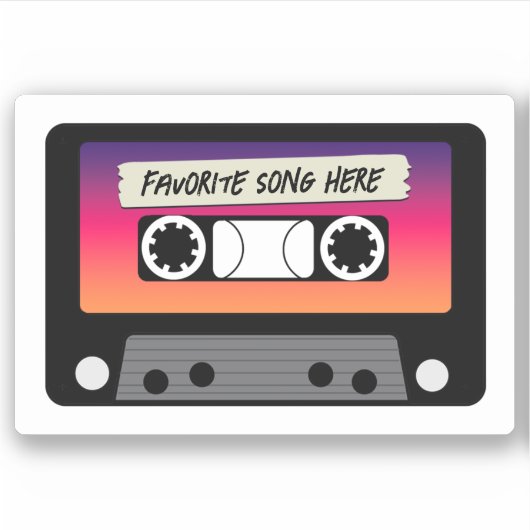  cassette, geëigend gesneden vinylSticker Sticker (Voorkant)