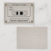 Cassette Huwelijkslied Verzoek Elegante Linen Inle Informatiekaartje (Voorkant / Achterkant)
