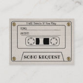 Cassette Huwelijkslied Verzoek Elegante Linen Inle Informatiekaartje (Voorkant)