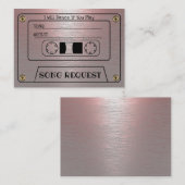 Cassette Huwelijkslied Verzoek Roze Metallic Inzet Informatiekaartje (Voorkant / Achterkant)