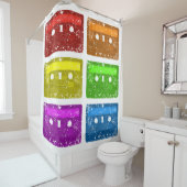 Cassette, ik ben zo oud douchegordijn (In situ)