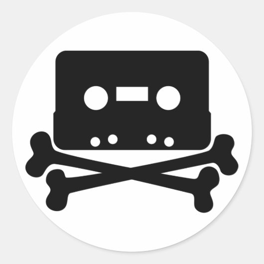 Cassette Jolly Roger Ronde Sticker (Voorkant)