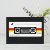 Cassette-labeluitnodiging Kaart (Staand voorkant)