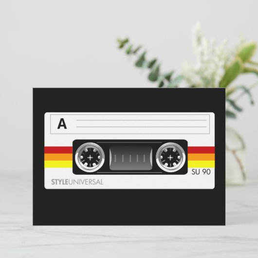 Cassette-labeluitnodiging Kaart (Staand voorkant)