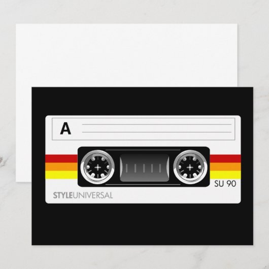 Cassette-labeluitnodiging Kaart (Voorkant / Achterkant)
