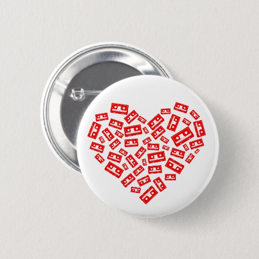 Cassette Love Ronde Button 5,7 Cm (Voorkant /achterkant)