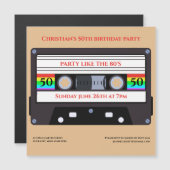 cassette magent verjaardagsuitnodiging magnetische uitnodiging (Voorkant / Achterkant)