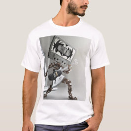 Cassette man speelt gitaar. t-shirt