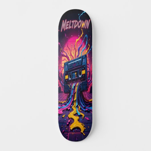 Cassette Meltdown - Retro Vibes Edition 3 Persoonlijk Skateboard (Voorkant)
