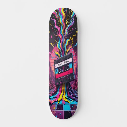 Cassette Meltdown - Retro Vibes Edition 4 Persoonlijk Skateboard (Voorkant)