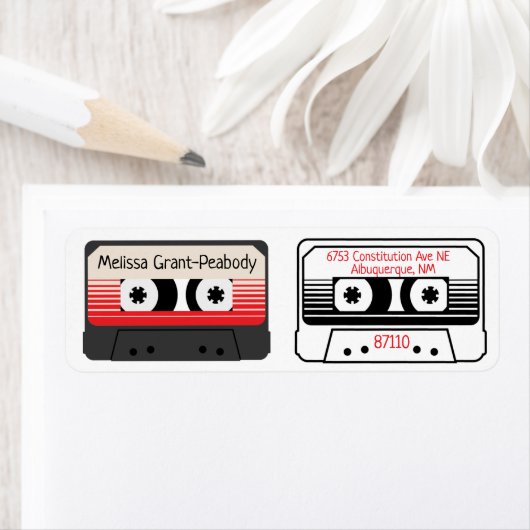 Cassette Mix Tape Address Return Label (Insitu)