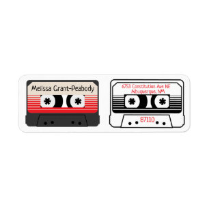 Cassette Mix Tape Address Return Label
