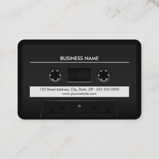 Cassette Mix Tape Retro Cool visitekaartje (Achterkant)