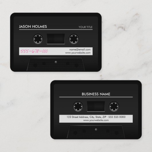 Cassette Mix Tape Retro Cool visitekaartje (Voorkant / Achterkant)