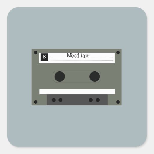 Cassette, Mixband Vierkante Sticker (Voorkant)