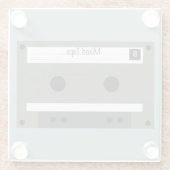 Cassette, Mixed Tape Glazen Onderzetter (Achterkant)
