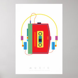 Cassette | Pop art. Poster 70 en 80 | Citaat