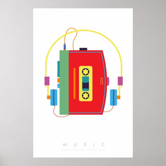 Cassette | Pop art. Poster 70 en 80 | Citaat (Voorkant)