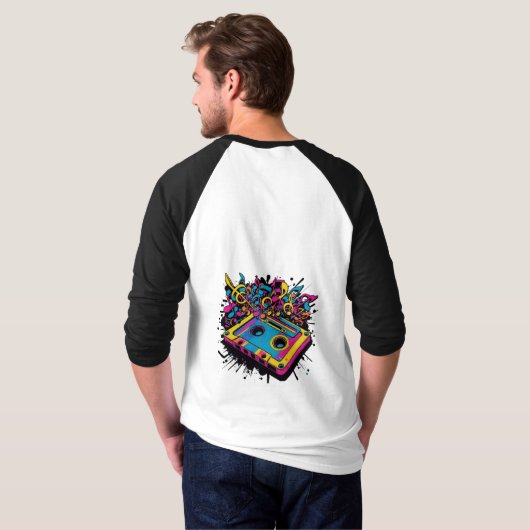  Cassette Pop Art T-shirt (Achterkant volledig)
