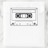 Cassette Rechthoekige Sticker (Tas)