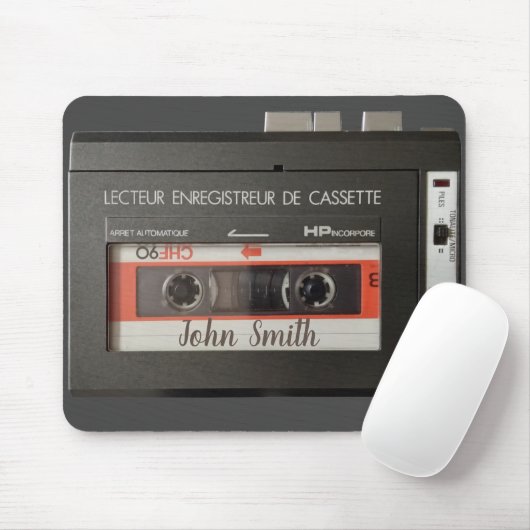 Cassette Recorder franse K7 Mousepad Muismat (Met muis)