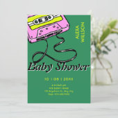 Cassette retro baby shower kaart (Staand voorkant)