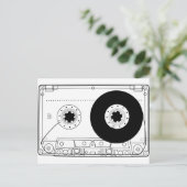 cassette retro grafisch  t-shirt casette briefkaart (Staand voorkant)
