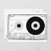 cassette retro grafisch  t-shirt casette briefkaart (Voorkant / Achterkant)