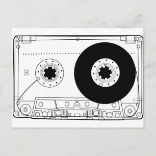 cassette retro grafisch  t-shirt casette briefkaart