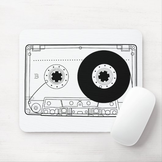 cassette retro grafisch t-shirt casette muismat (Met muis)