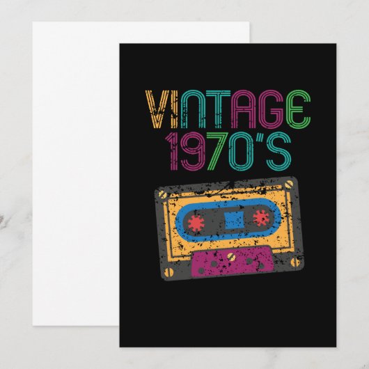 Cassette Retro van 1970 Kaart (Voorkant / Achterkant)