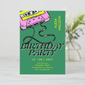Cassette retro verjaardag kaart (Staand voorkant)