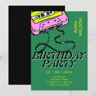 Cassette retro verjaardag kaart