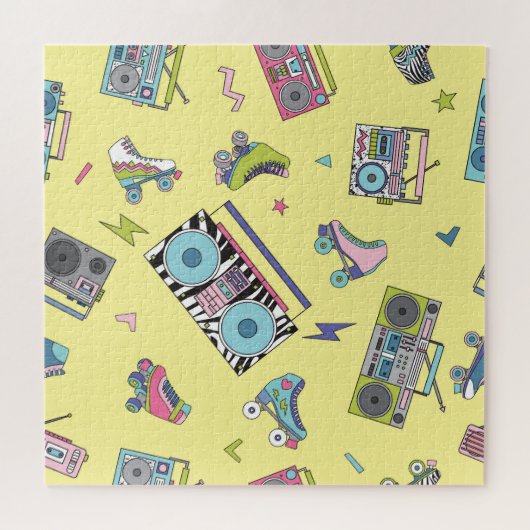  cassette, roller schaatsen: retro legpuzzel (Horizontaal)