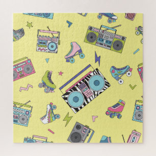 cassette, roller schaatsen: retro legpuzzel