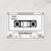 Cassette Song Request Wedding Invitation Insert Informatiekaartje (Voorkant)