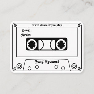 Cassette Song Request Wedding Invitation Insert Informatiekaartje