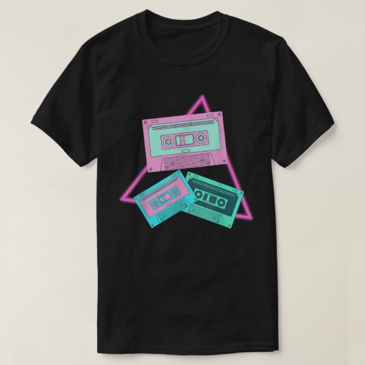 Cassette Synthwave 90s Art Vaporwave Music 2 T-shirt (Design voorkant)