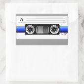 Cassette tape blauw label sticker (Tas)