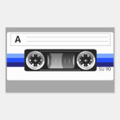 Cassette tape blauw label sticker (Voorkant)