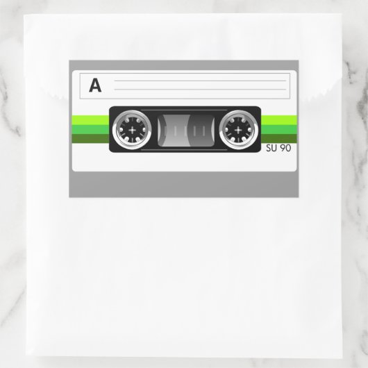 Cassette tape groen label sticker (Tas)