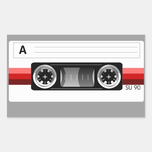 Cassette tape rode label sticker (Voorkant)