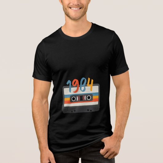 cassette uit 1984 Tri-Blend shirt (Voorkant)